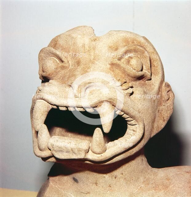 Head of Monster on Pot, from Ecuador, Pre Columbian. Artist: Unknown.