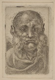 Head of Old Man. Creator: Attributed to Stefano della Bella (Italian, Florence 1610-1664 Florence)