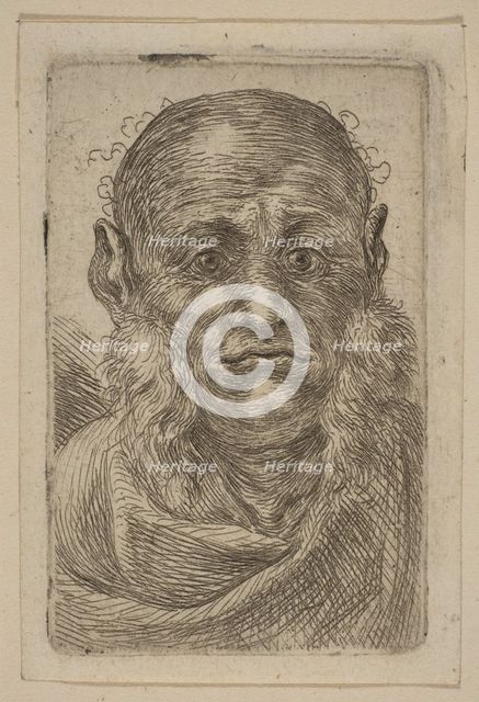 Head of Old Man. Creator: Attributed to Stefano della Bella (Italian, Florence 1610-1664 Florence).