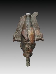 Head of Osiris and Statuette, 664-525 BC. Creator: Unknown
