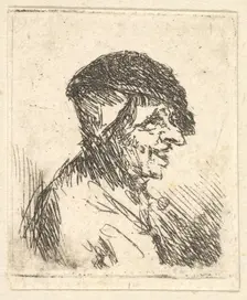 Head of Peasant, 17th century. Creator: Adriaen van Ostade
