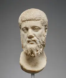 Head of Plato (worked for insertion into a statue), mid-3rd century A.D. Creator: Unknown