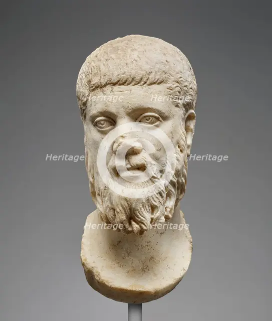Head of Plato (worked for insertion into a statue), mid-3rd century A.D. Creator: Unknown.