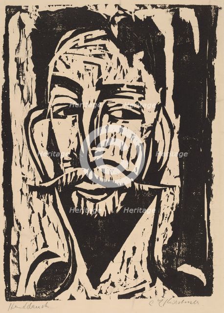 Head of Prof. Dr. Graef, 1915. Creator: Ernst Kirchner.