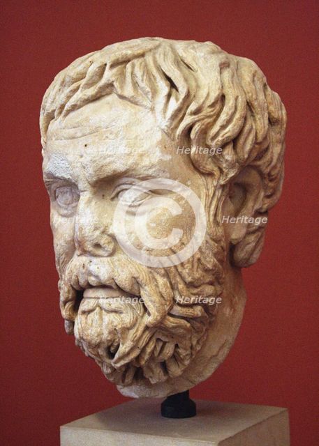 Head of Pyrrho of Elis (Roman copy from a Greek Original), .