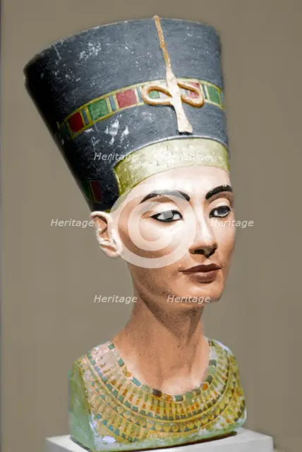 Head of Queen Nefertiti of Egypt. Artist: Unknown.