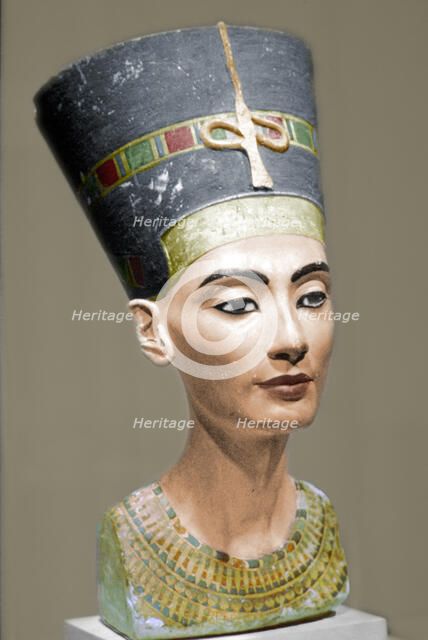Head of Queen Nefertiti of Egypt. Artist: Unknown.