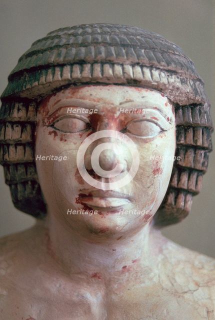 Head of Sekhemka, chief of the scribes of the fields, 25th century BC. Artist: Unknown