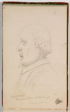 Head of Shakespeare, Drawn from the Bust in Stratford Church, Warwickshire, England, 1841. Creator: Thomas Cole