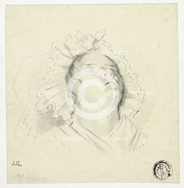 Head of Sleeping Girl, 1800. Creator: Pieter Gaal.