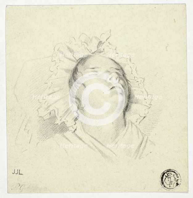 Head of Sleeping Girl, 1800. Creator: Pieter Gaal.