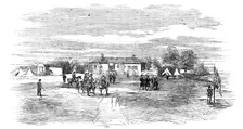 Head-Quarters of Lord Raglan, near Balaclava - from a sketch by Lieutenant Montagu O'Reilly, 1854. Creator: Unknown