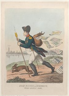 Head Runner or Runaways from the Leipzic Fair, March 2, 1814., March 2, 1814. Creator: Thomas Rowlandson