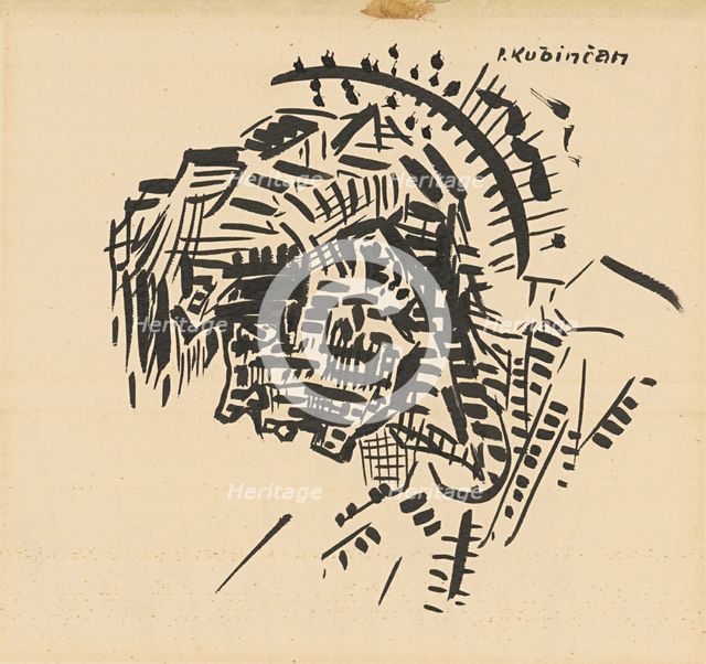 Head (Self-portrait as P. Kubincan), c1930. Creator: Arnold Peter Weisz-Kubincan.