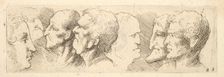 Head studies, 1625-77. Creators: Wenceslaus Hollar, Leonardo da Vinci