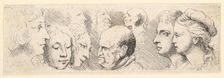 Head studies, 1644-52. Creator: Wenceslaus Hollar