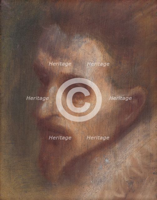 Head study - The Thinker, 1880-1900. Creator: Ladislav Mednyanszky.