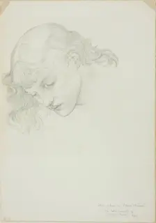 Head, Study for Mirror of Venus, c. 1873-77. Creator: Sir Edward Coley Burne-Jones