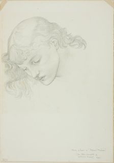 Head, Study for Mirror of Venus, c. 1873-77. Creator: Sir Edward Coley Burne-Jones
