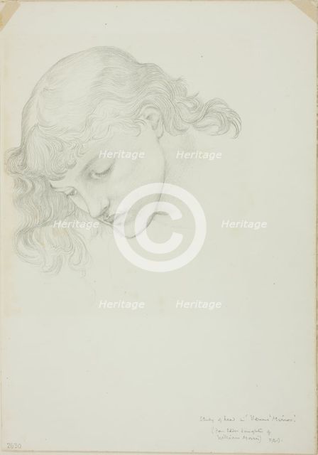 Head, Study for Mirror of Venus, c. 1873-77. Creator: Sir Edward Coley Burne-Jones.