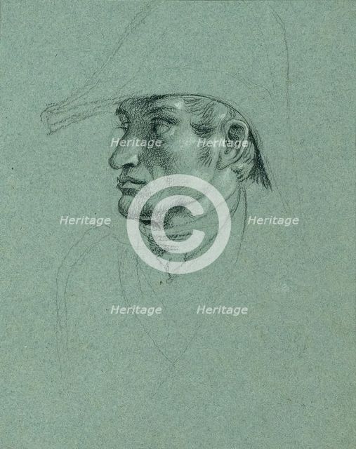 Head study for "Return of Emperor Franz from Pressburg", before 1828. Creator: Johann Peter Krafft.