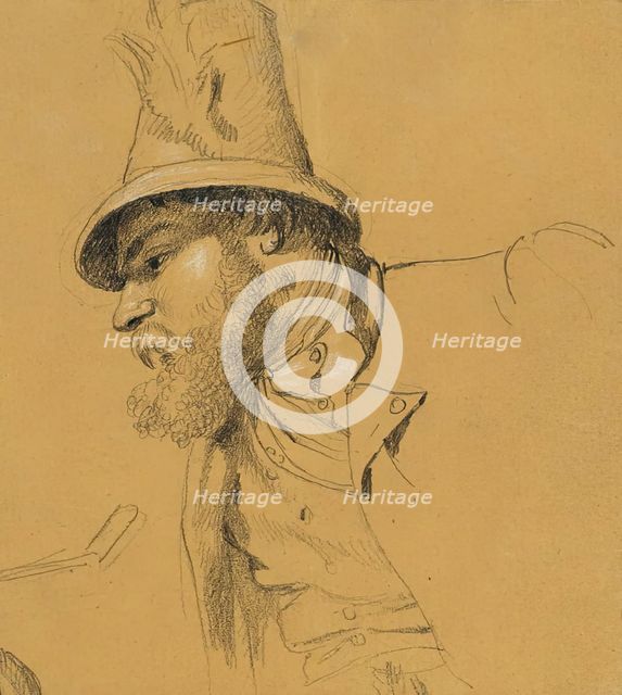 Head study for the “Scene from the Tyrolean Struggle for Freedom”, around 1840. Creator: Johann Peter Krafft.
