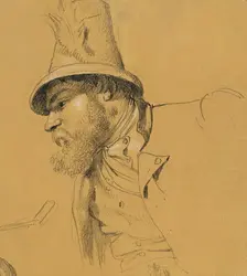 Head study for the Scene from the Tyrolean Struggle for Freedom around 1840. Creator: Johann Peter Krafft