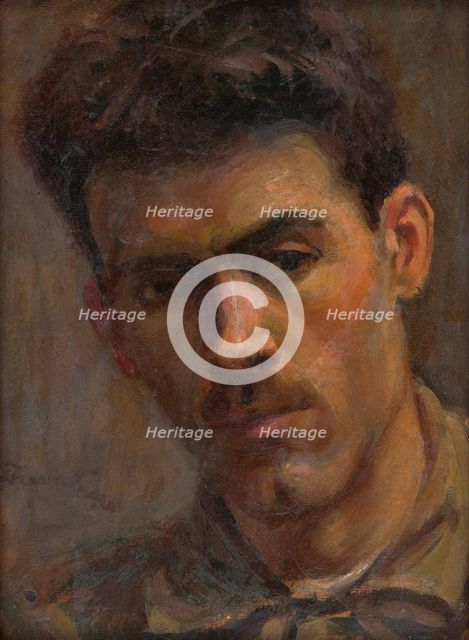 Head Study of a Man, 1920. Creator: Ladislav Treskon.