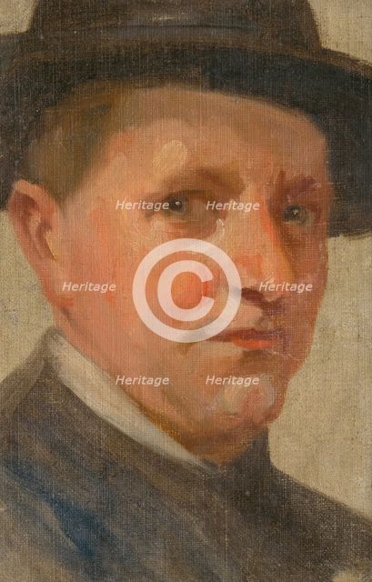 Head Study of a Man, around 1900. Creator: Ludovit Pitthordt.