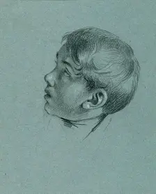 Head study of a boy for "Return of Emperor Franz from Pressburg", before 1828. Creator: Johann Peter Krafft