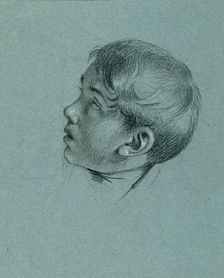 Head study of a boy for "Return of Emperor Franz from Pressburg", before 1828. Creator: Johann Peter Krafft