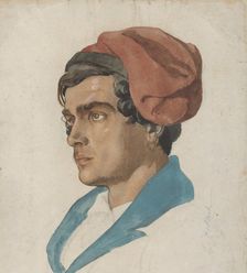 Head Study of a Fisherman from Capri, ca. 1849. Creator: Lorenz Frølich