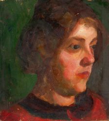 Head study of a girl, 1900. Creator: Ludovit Pitthordt