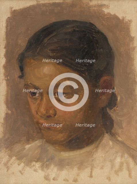 Head study of a girl, c1905. Creator: Eduard Putra.