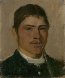 Head Study of a Groom with a Pipe, 1877-1880. Creator: Ladislav Mednyanszky