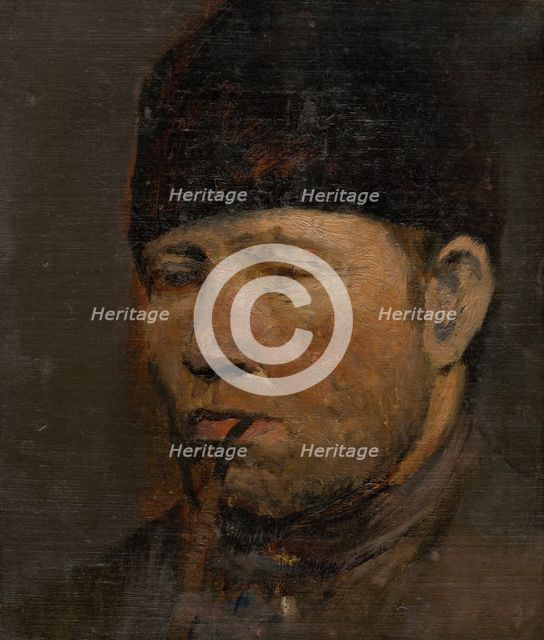 Head Study of a Peasant with a Pipe, 1880-1900. Creator: Ladislav Mednyanszky.