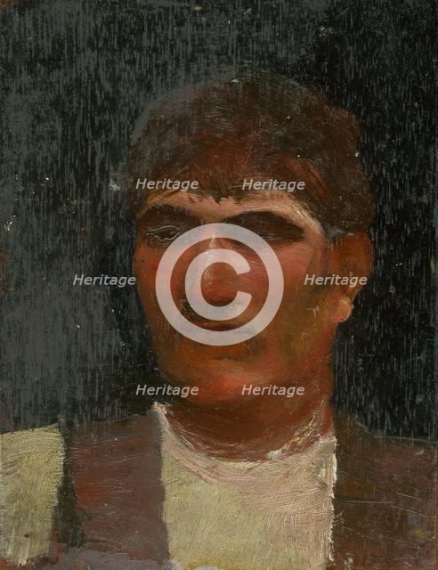 Head Study of a Seated Lad, 1900. Creator: Ladislav Mednyanszky.
