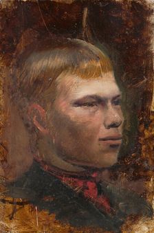 Head study of a village farmhand, 1880-1900. Creator: Ladislav Mednyanszky