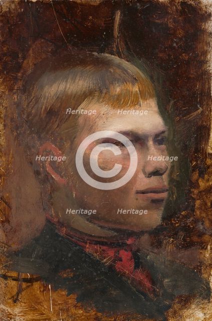 Head study of a village farmhand, 1880-1900. Creator: Ladislav Mednyanszky.