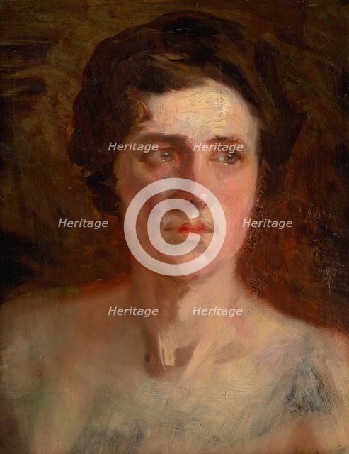Head Study of a Woman, around 1890. Creator: Ludovit Pitthordt.