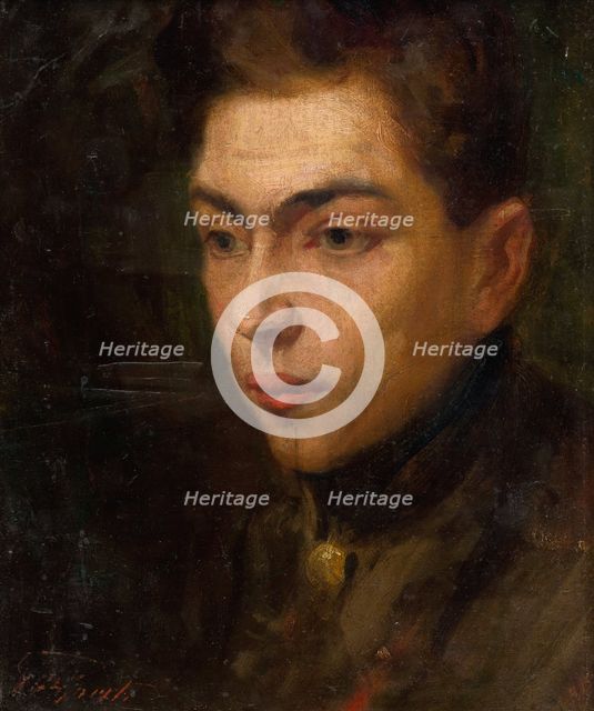 Head Study of a Young Man, around 1890. Creator: Ludovit Pitthordt.