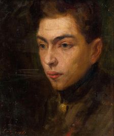 Head Study of a Young Man, around 1890. Creator: Ludovit Pitthordt