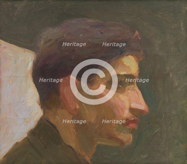 Head study of a young man, c1905. Creator: Eduard Putra.