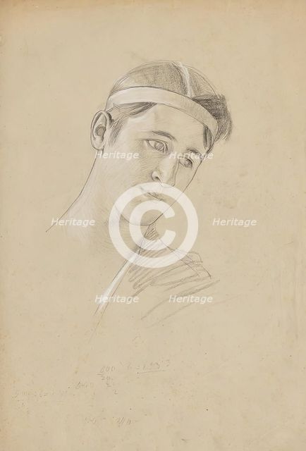 Head study of Achilles, c1892/1893. Creator: Franz von Matsch.