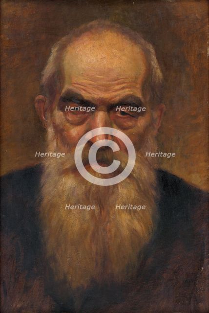 Head study of an old man with a beard, 1920-1923. Creator: Ladislav Treskon.