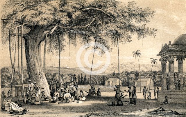 'Headman of the village holding his court', 1847. Artist: Unknown