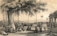 Headman of the village holding his court 1847