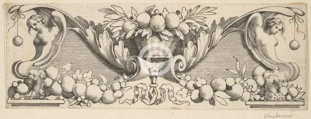 Headband: Basket of Fruit. Creator: Claude Mellan.