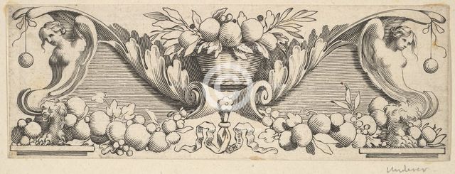 Headband: Basket of Fruit. Creator: Claude Mellan.