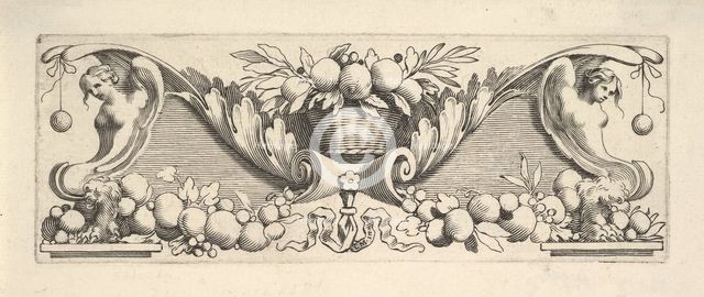 Headband: Basket of Fruit. Creator: Claude Mellan.